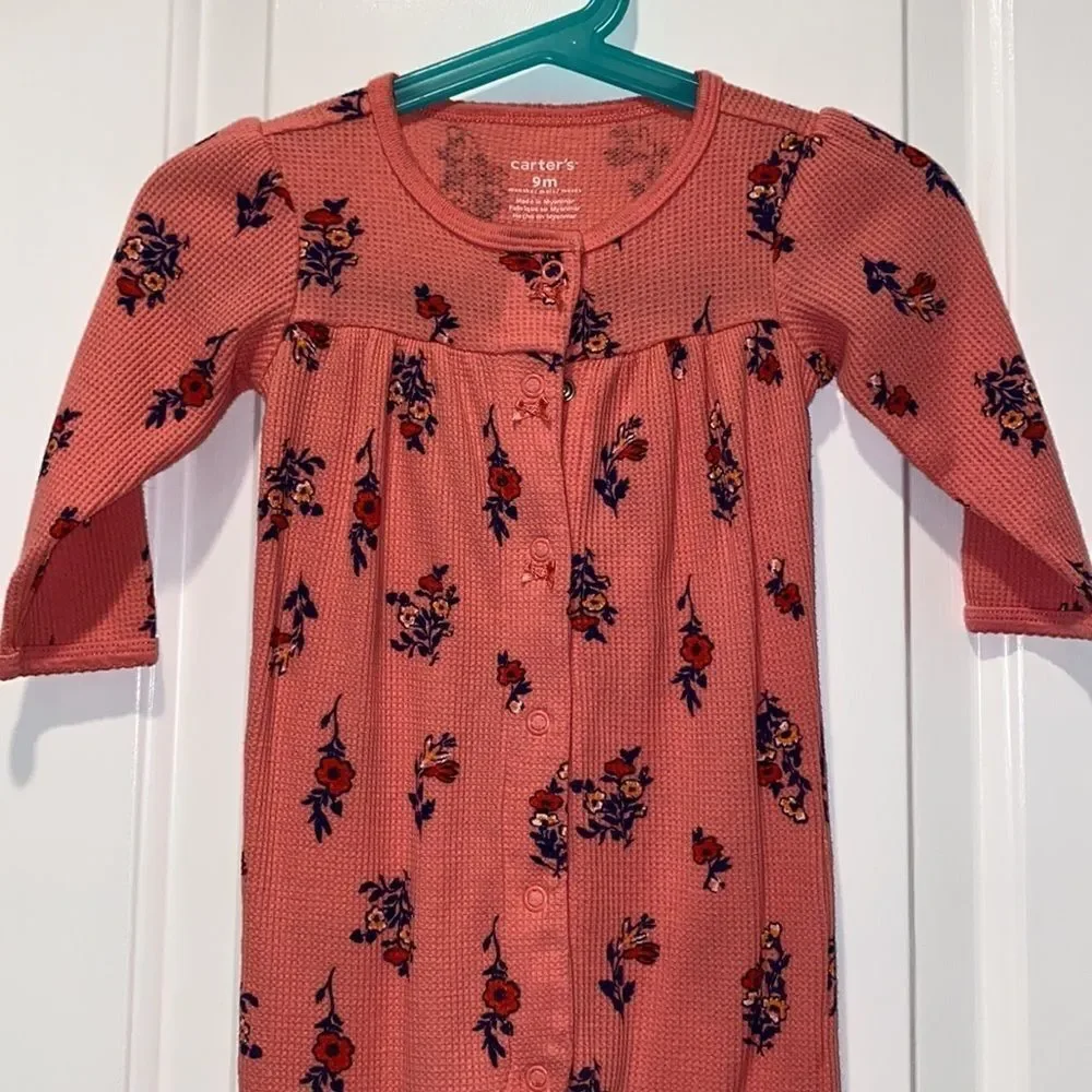 Carter’s Baby Girls Floral Cotton Sleep & Play Bodysuit size 9m
